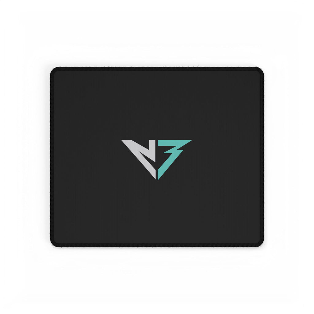 Gaming Desk Mat – Minimal Geometric Logo RGB Teal Black Mousepad