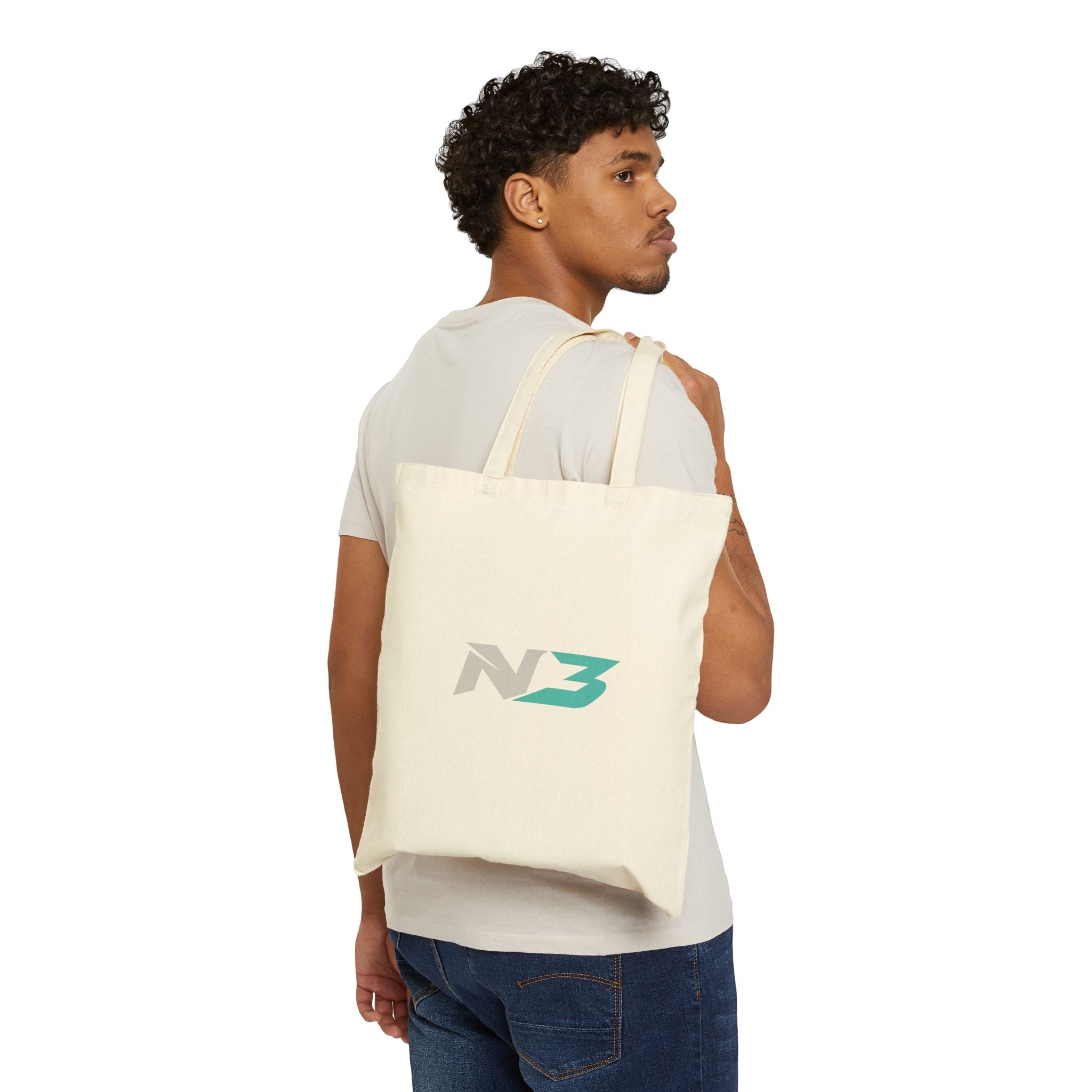 N3 Minimal Logo Tote Bag – Cotton Canvas Eco Shopper